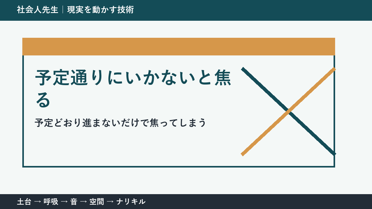 予定通りにいかないと焦るとき｜計画を捨てずに組み直す方法
