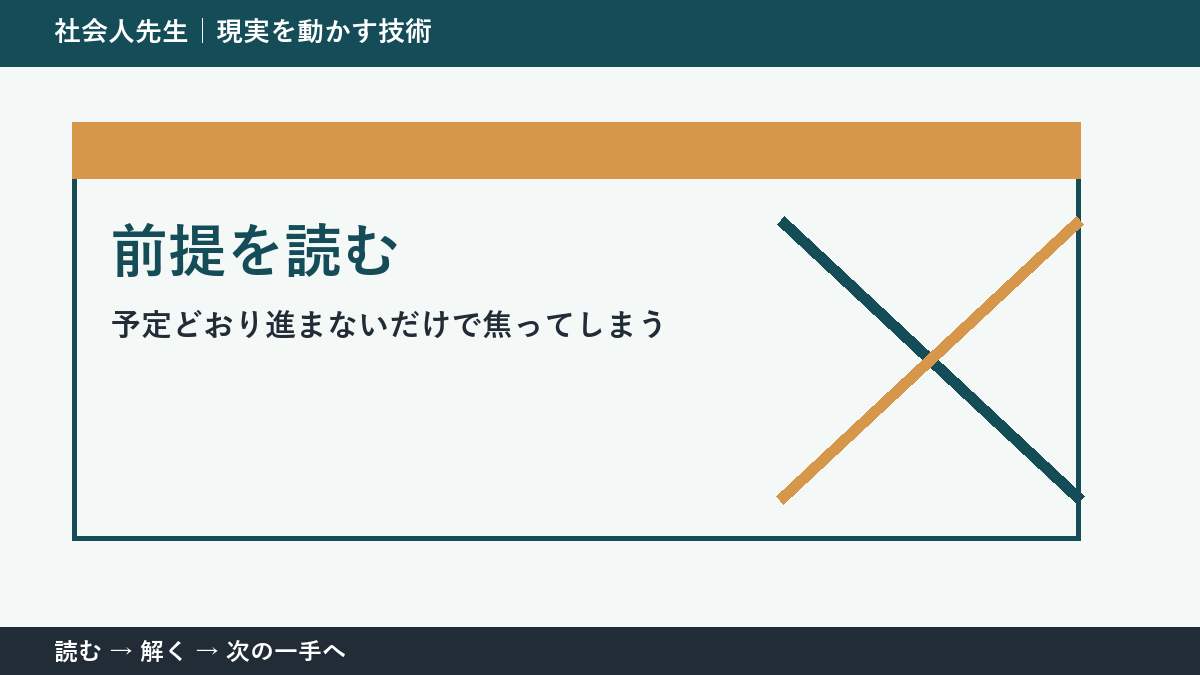 急な変更が入った日の仕事の迷いを小さくする｜前提を読むで『次に確認すること』を決める