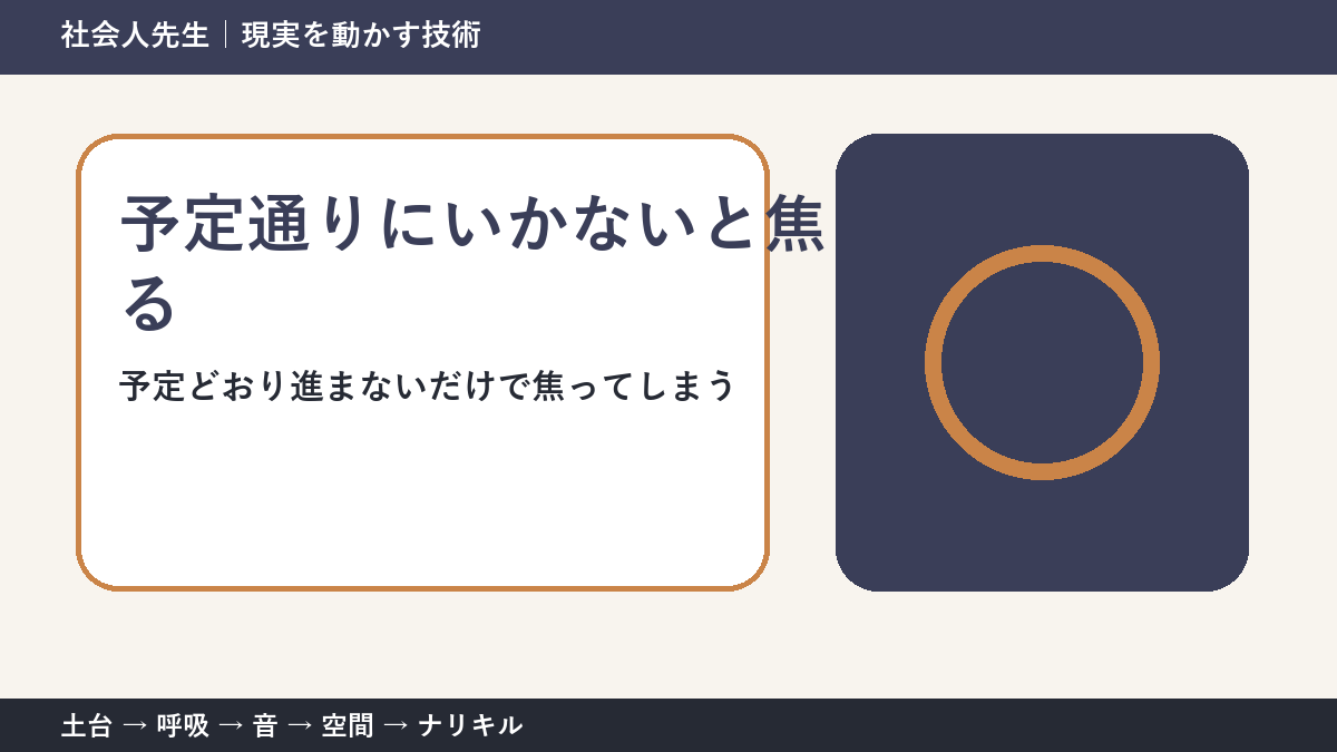 予定通りにいかないと焦るとき｜計画を捨てずに組み直す方法