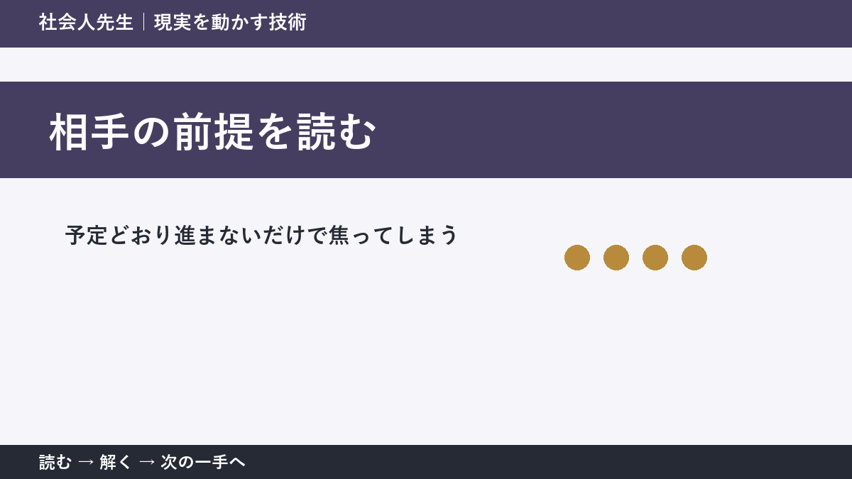 急な変更が入った日の仕事で迷ったら、答えより先に読むものがある｜相手の前提を読む