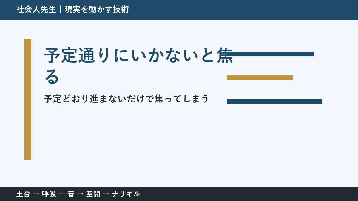 予定通りにいかないと焦るとき｜計画を捨てずに組み直す方法