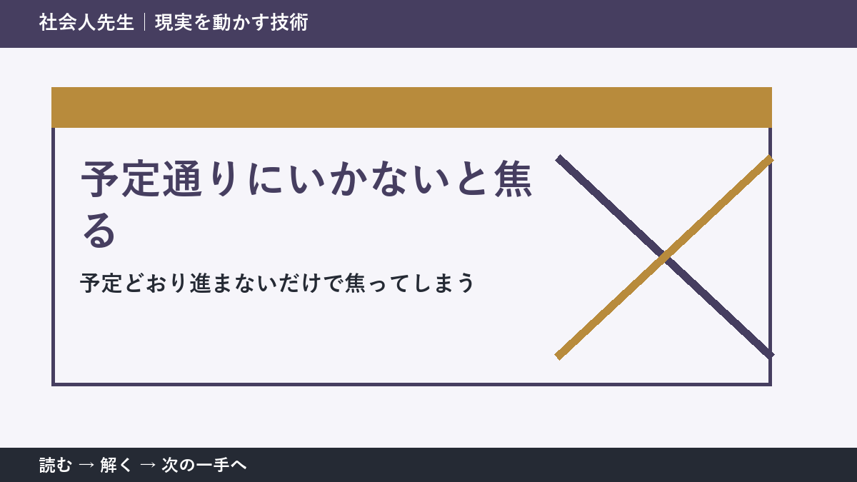 予定通りにいかないと焦るとき｜計画を捨てずに組み直す方法