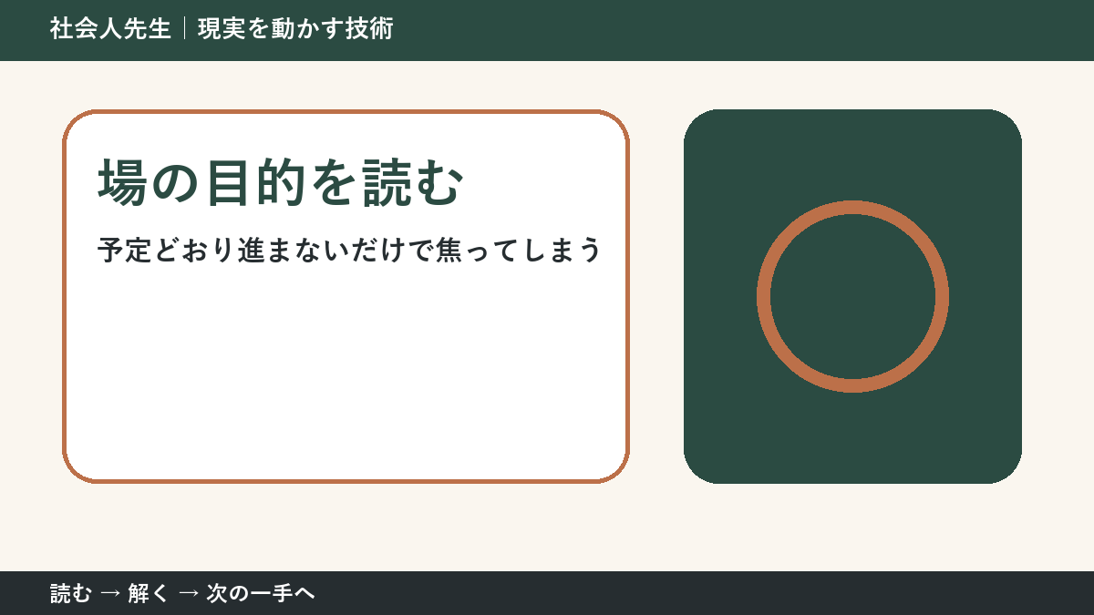急な変更が入った日の仕事で迷ったら、答えより先に読むものがある｜場の目的を読む