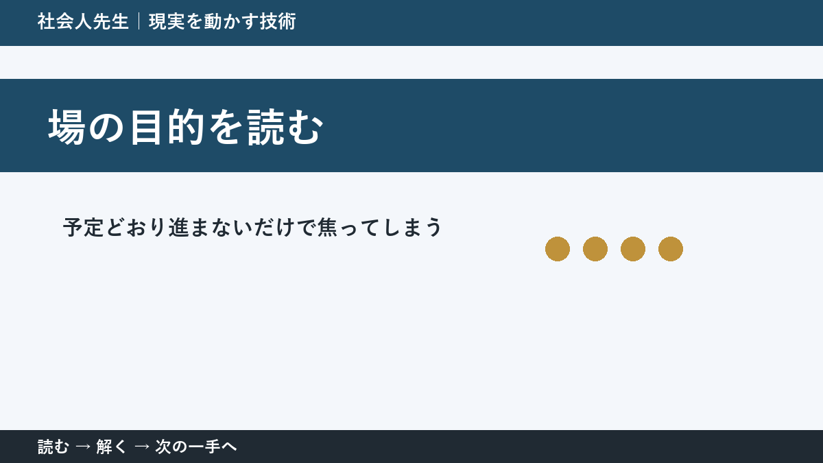 答えを増やしても決まらないとき｜場の目的を読むで問いを置き直す
