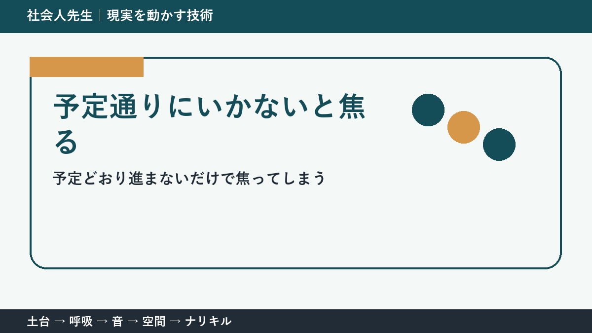 予定通りにいかないと焦るとき|計画を捨てずに組み直す方法
