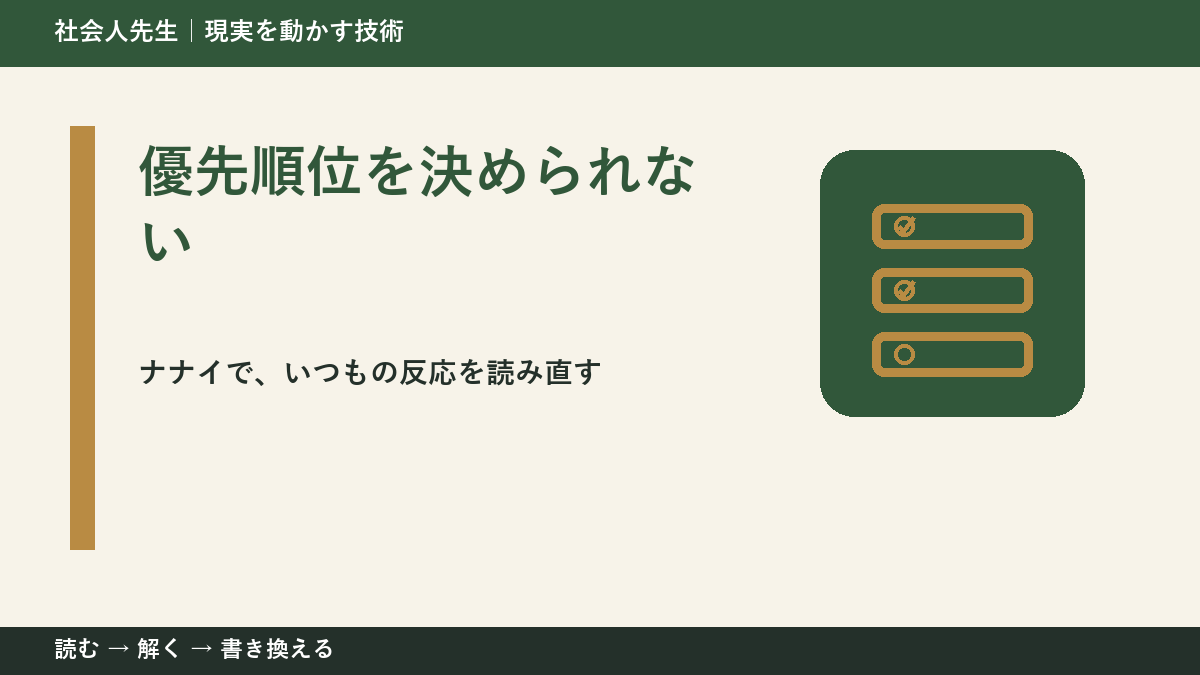 優先順位を決められないとき、どうする？｜事実と解釈を分ける