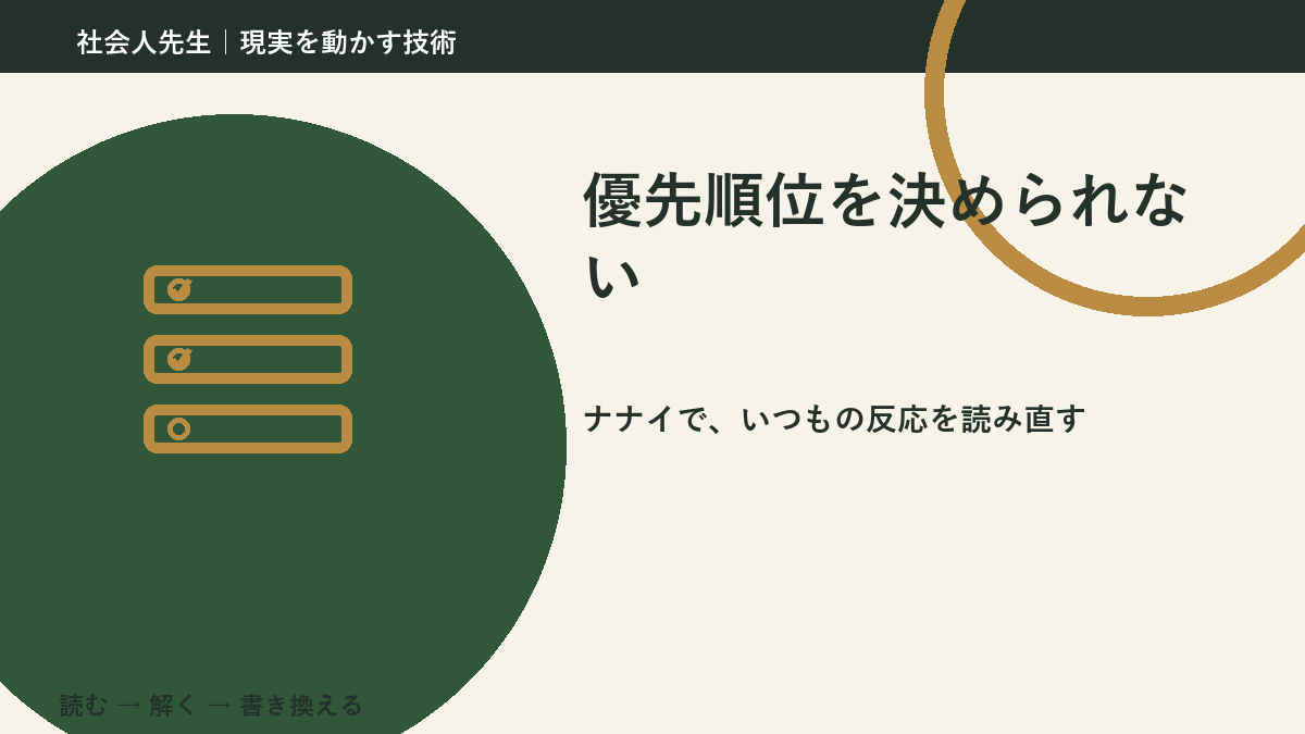 優先順位を決められないとき、どうする？｜事実と解釈を分ける