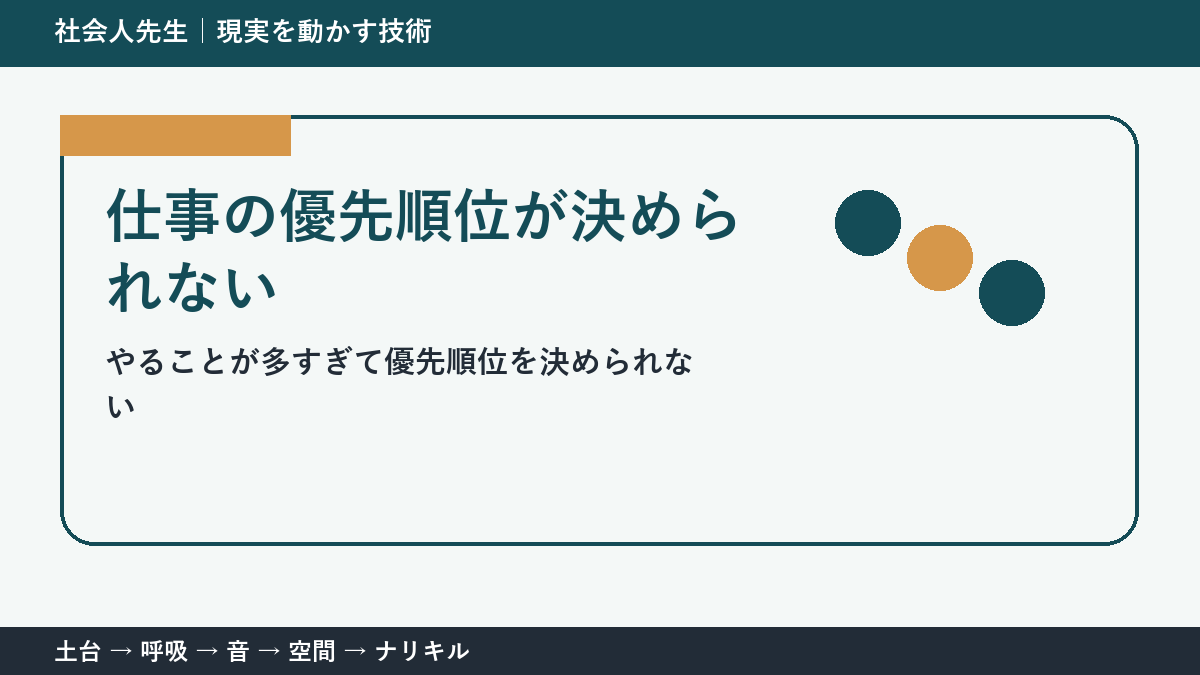 締切が重なると優先順位を決められない｜仕事を一つに絞る判断基準