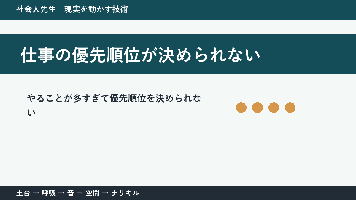 仕事の優先順位が決められない理由｜締切ではなく目的から選ぶ方法