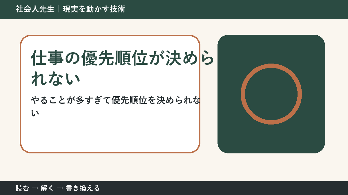 仕事の優先順位が決められないとき｜3つの締切を整理する考え方