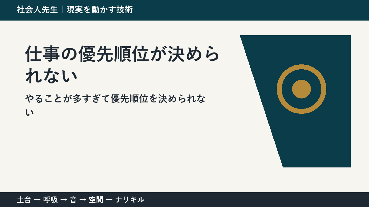 締切が重なると優先順位を決められない｜仕事を一つに絞る判断基準