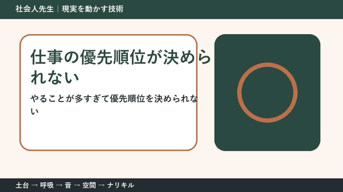締切が重なると優先順位を決められない｜仕事を一つに絞る判断基準