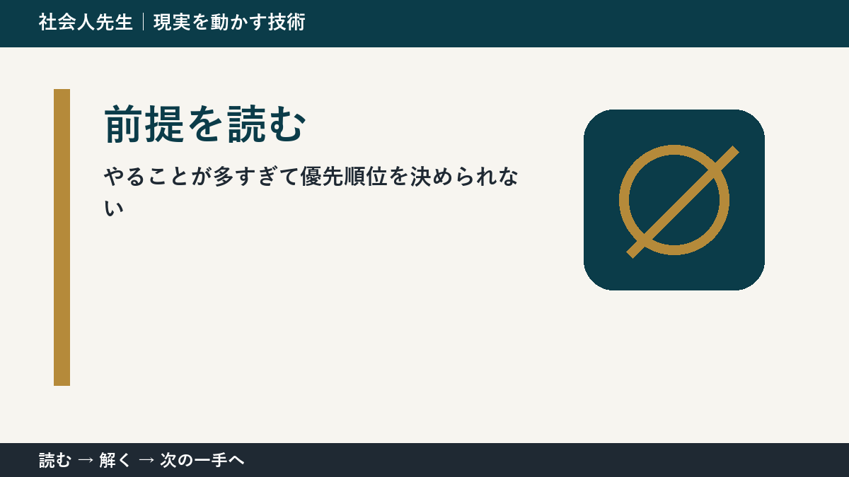 午前中の仕事整理で考えが堂々巡りするとき｜前提を読むで出口をつくる