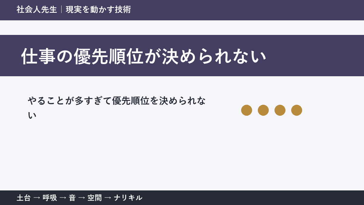 仕事の優先順位が決められない理由｜締切ではなく目的から選ぶ方法