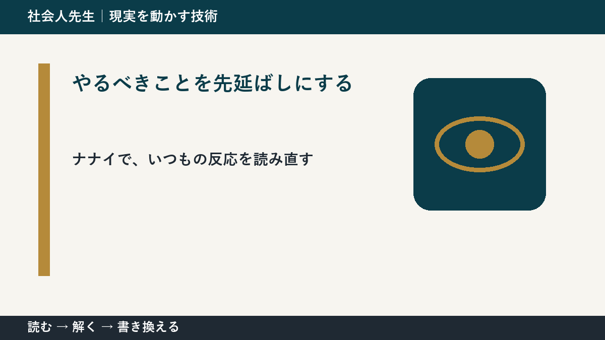 やるべきことを先延ばしにするとき、どうする？｜事実と解釈を分ける