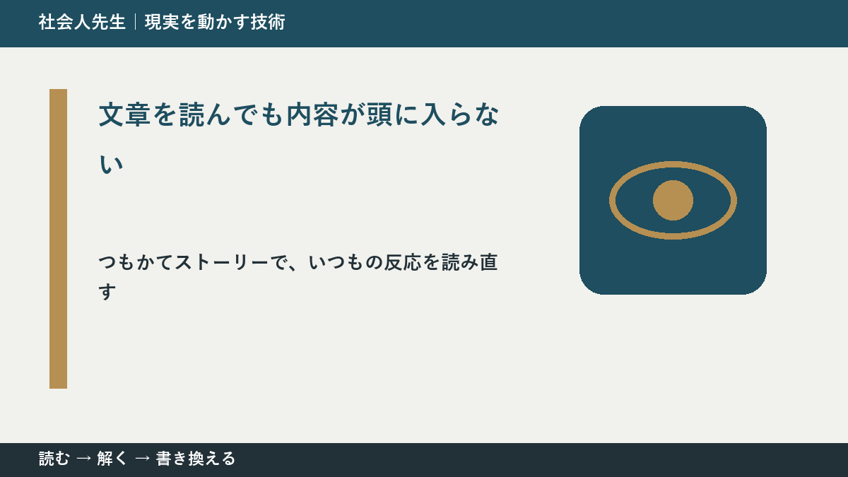 文章を読んでも内容が頭に入らないとき、見方を変えると何が見える？