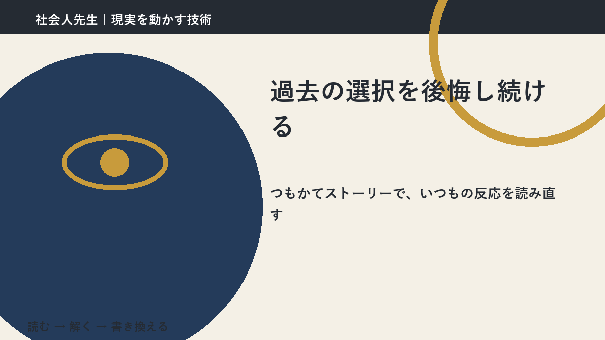 過去の選択を後悔し続けるとき、見方を変えると何が見える？