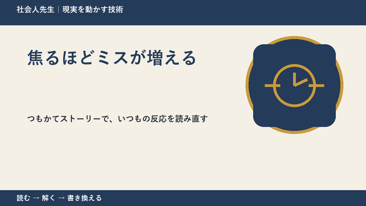 焦るほどミスが増えるとき、見方を変えると何が見える？