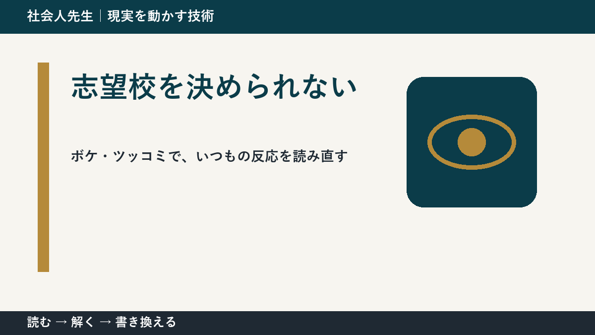 志望校を決められないときの考え方｜次の一手までほどく