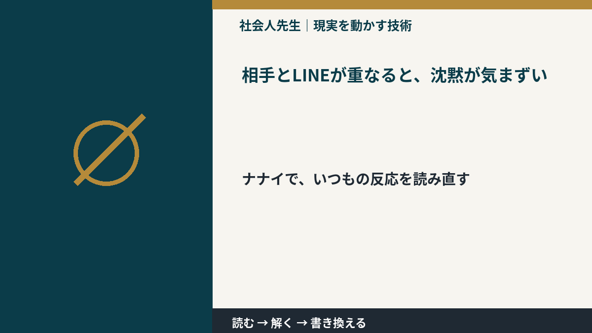 相手とLINEが重なると、沈黙が気まずいとき、どうする？｜事実と解釈を分ける