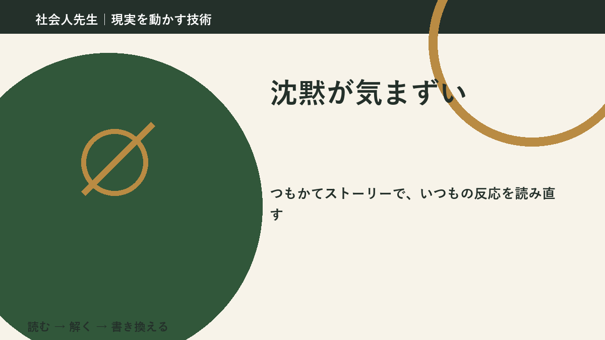 沈黙が気まずいとき、見方を変えると何が見える?