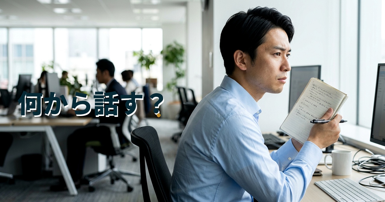 何から話す？
