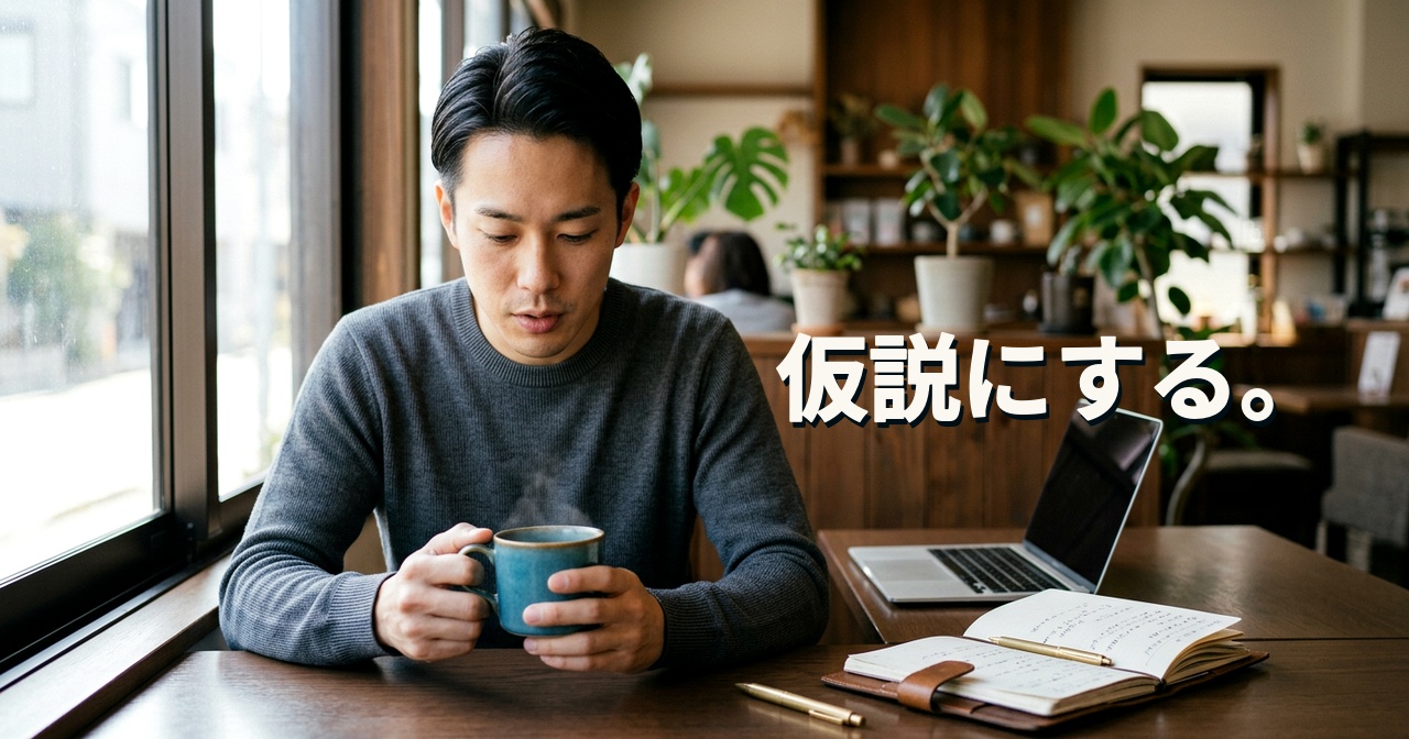 仮説にする。