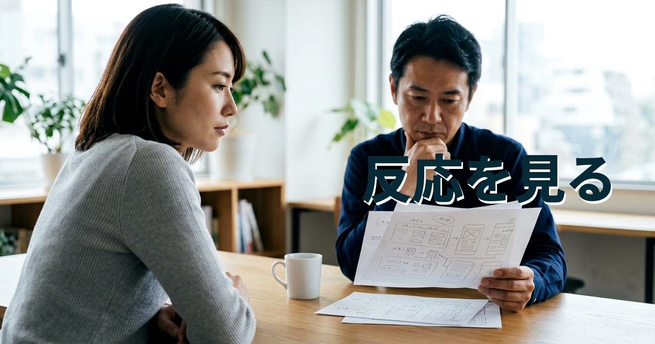反応を見る