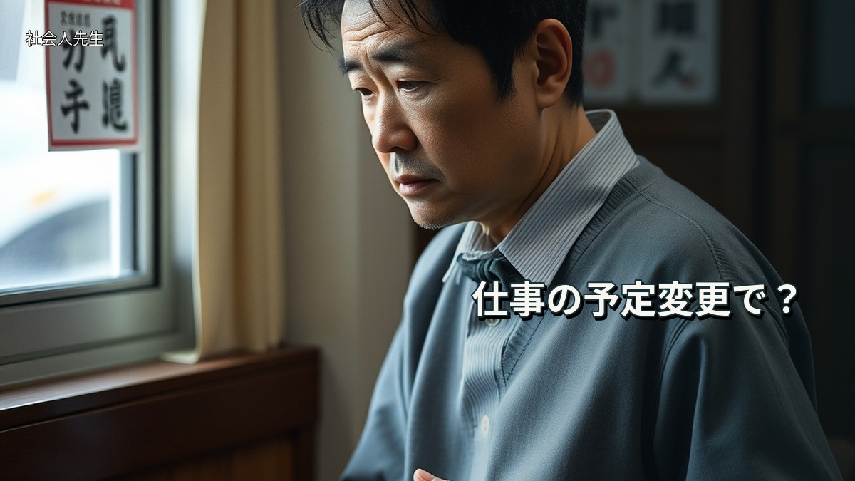 仕事の予定変更で？