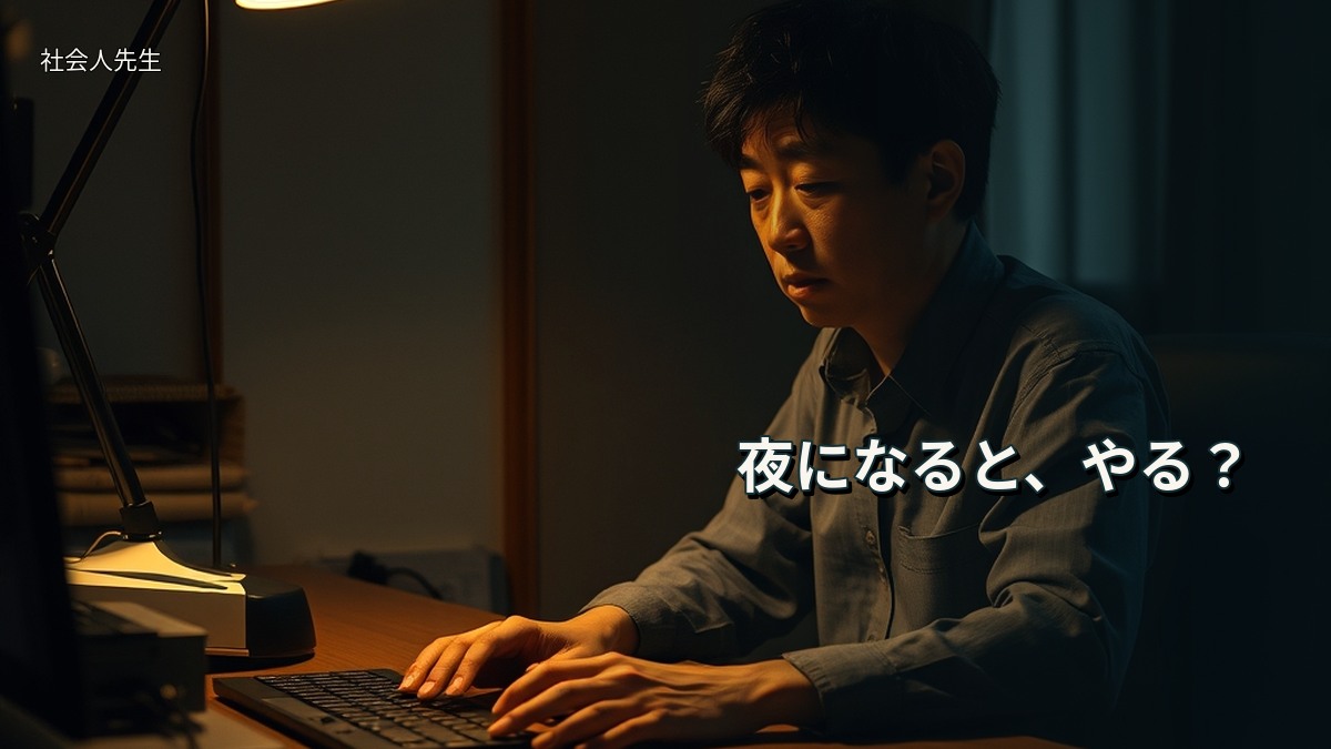 夜になると、やる?