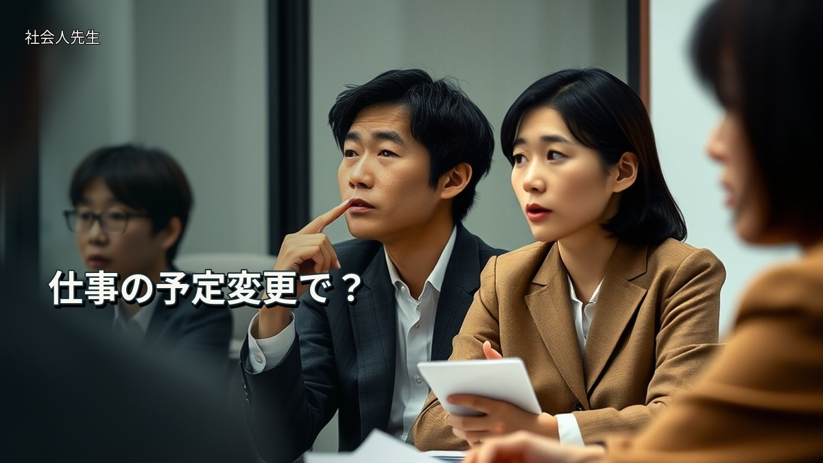 仕事の予定変更で？
