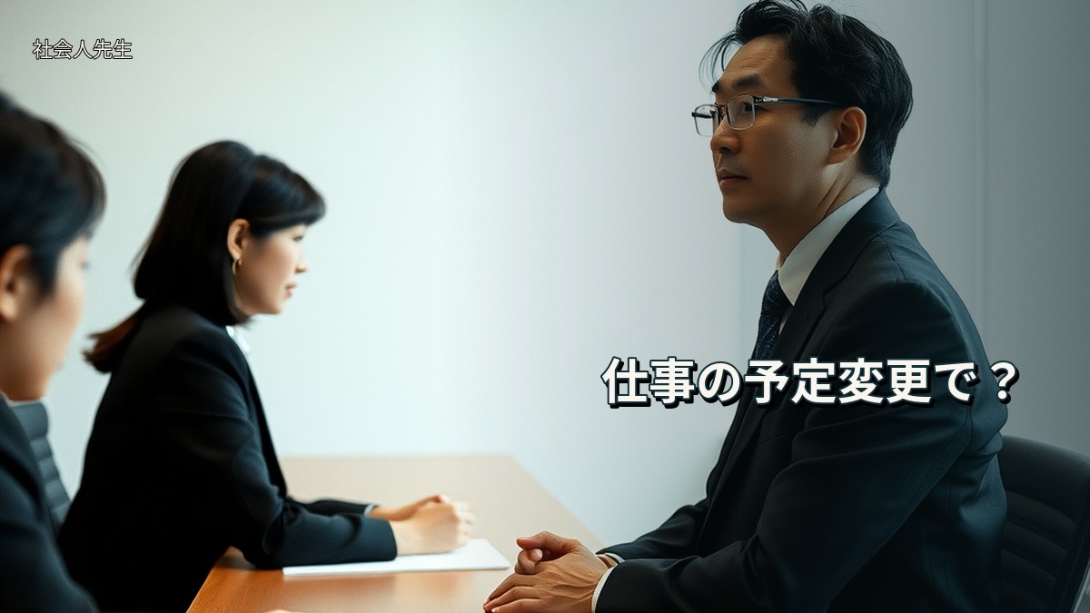 仕事の予定変更で？