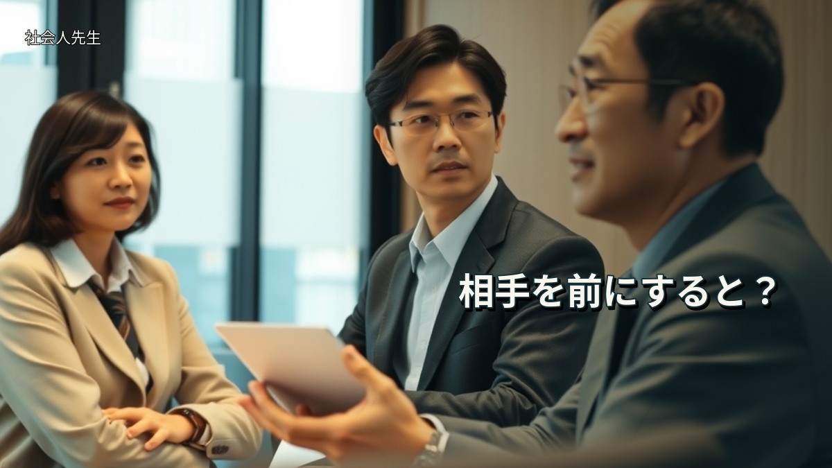 相手を前にすると？