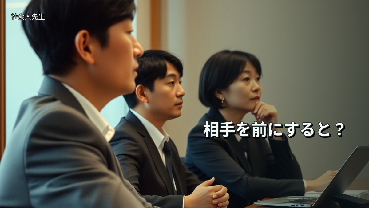 相手を前にすると?