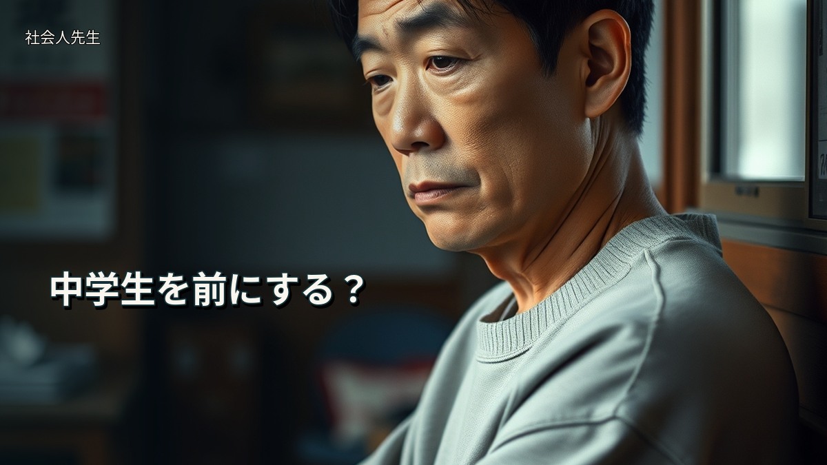 中学生を前にする？