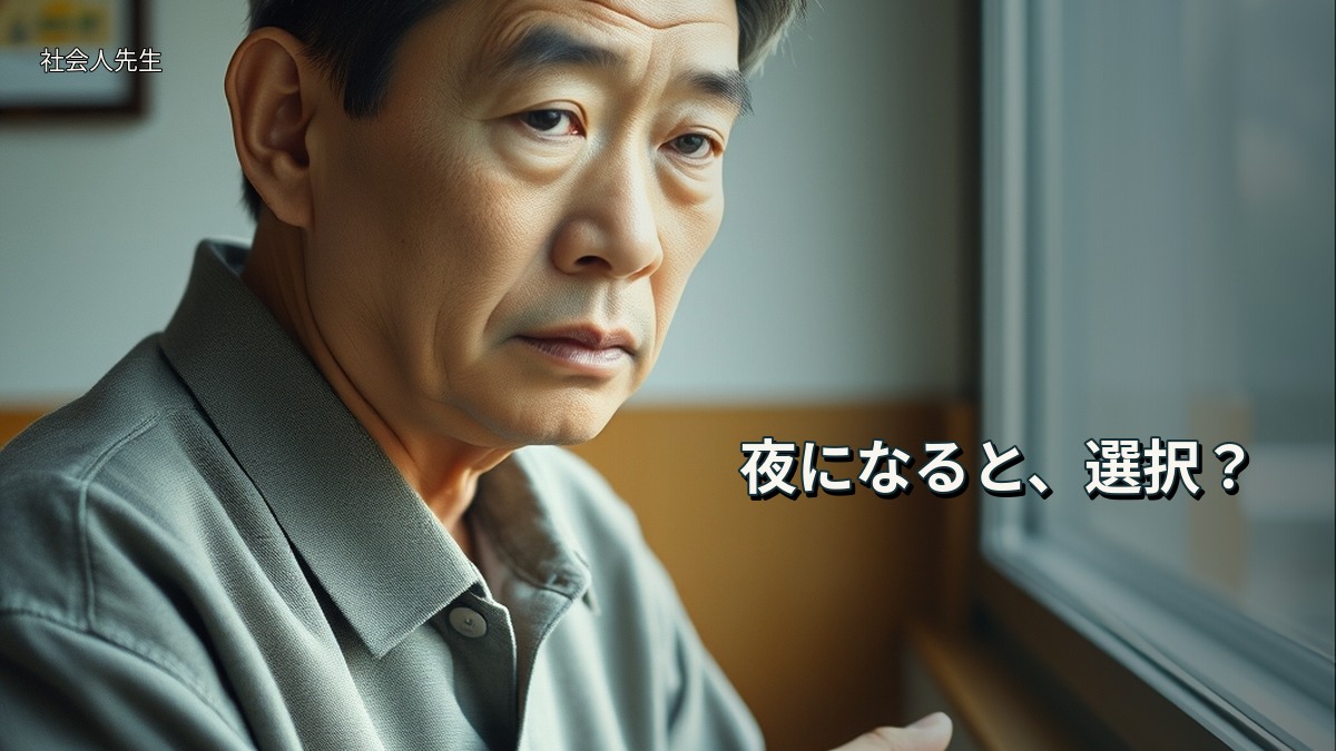 夜になると、選択？