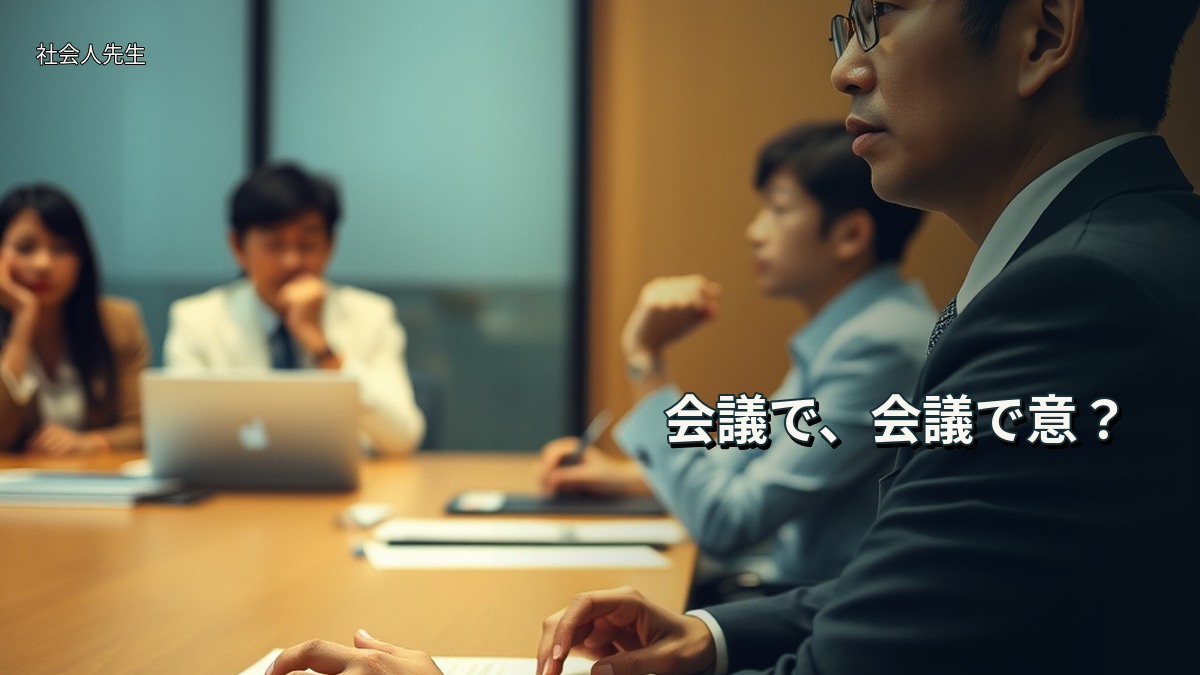 会議で、会議で意?