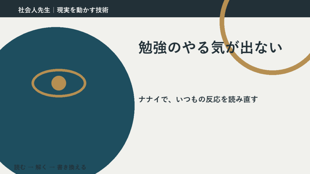 勉強のやる気が出ないとき、どうする？｜事実と解釈を分ける