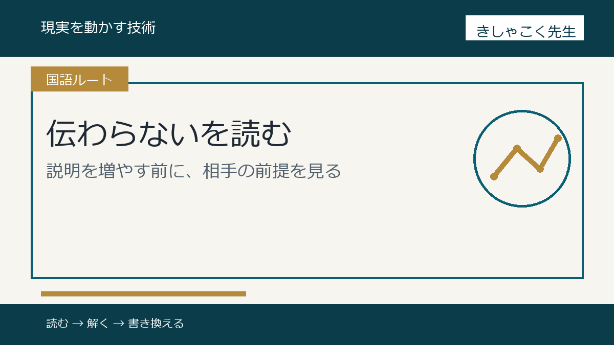 伝わらないを読む｜説明を増やす前に、相手の前提を見る