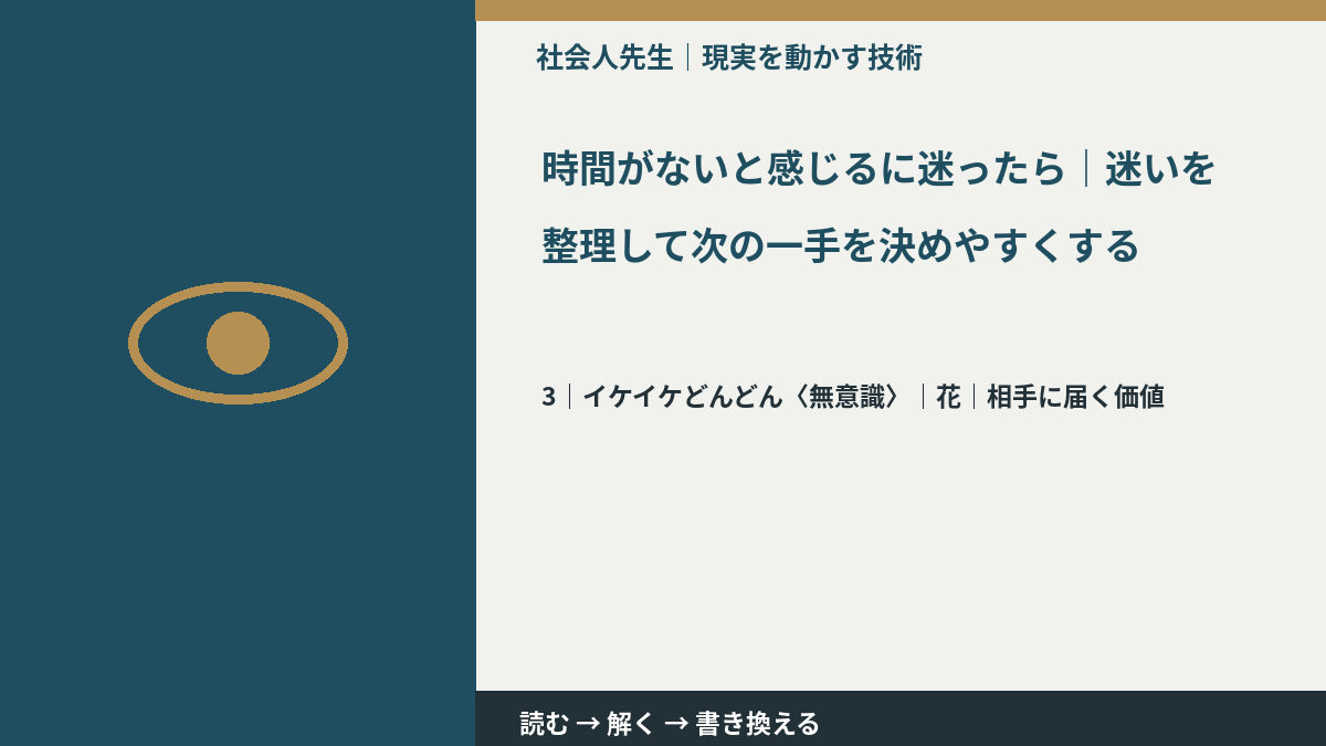時間がないと感じるに迷ったら｜迷いを整理して次の一手を決めやすくするとき、気合いでなく自然に動ける状態を育てる｜花｜相手に届く価値