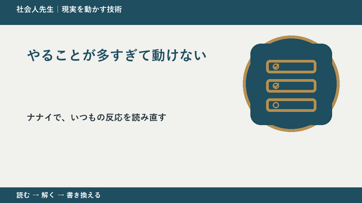 やることが多すぎて動けないとき、どうする？｜事実と解釈を分ける