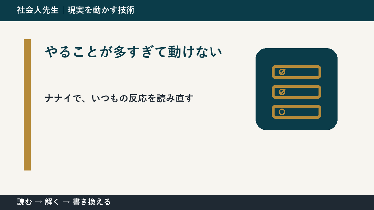 やることが多すぎて動けないとき、どうする?|事実と解釈を分ける