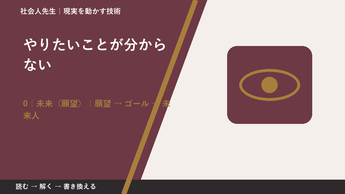 やりたいことが分からないとき、未来をどう置く？｜願望 → ゴール → 未来人
