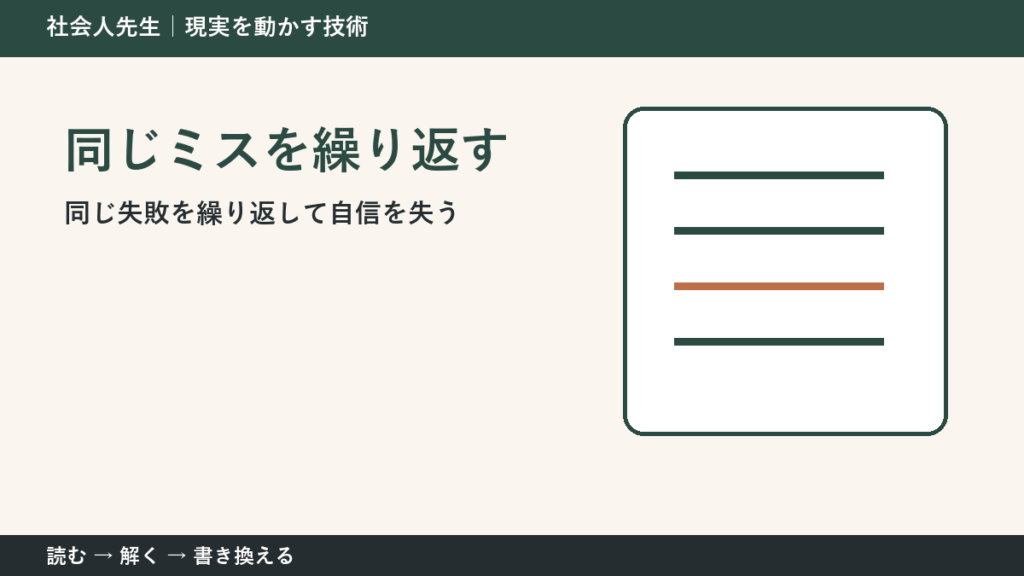 同じミスを繰り返すとき｜自分を責める前に見る「直前3分」