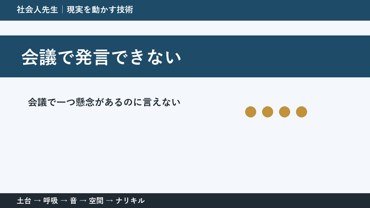 会議で発言できないとき｜空気を壊さず懸念を伝える方法