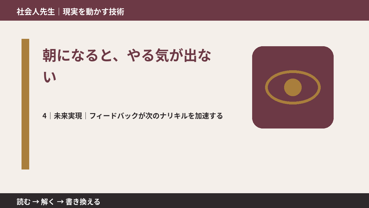 やる気が出ないときに次の一手を決めるに関する視覚イメージ