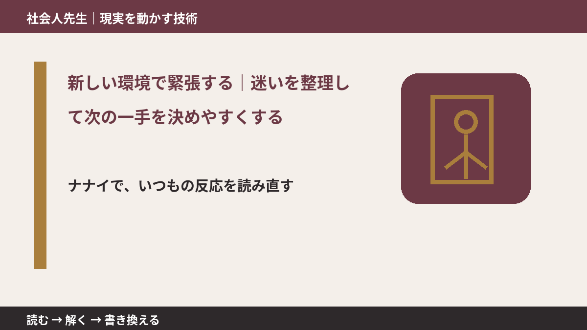 新しい環境で緊張する｜迷いを整理して次の一手を決めやすくする｜まず分けたい事実と前提