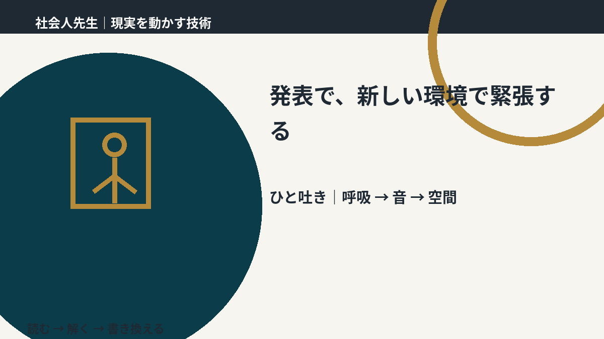 発表で、新しい環境で緊張する｜心と身体を整えて次の一手へ