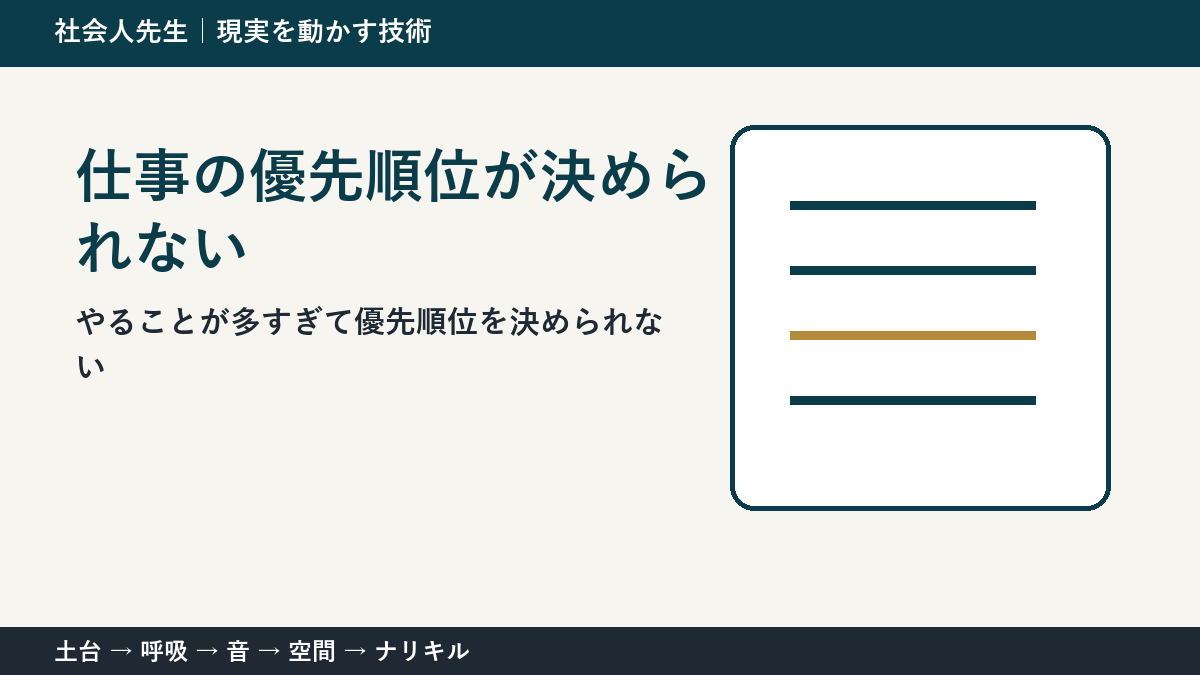 仕事の優先順位が決められない理由|締切ではなく目的から選ぶ方法