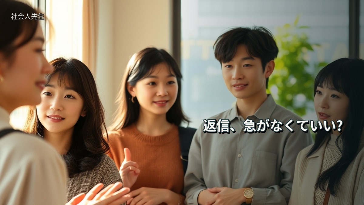 返信、急がなくていい?